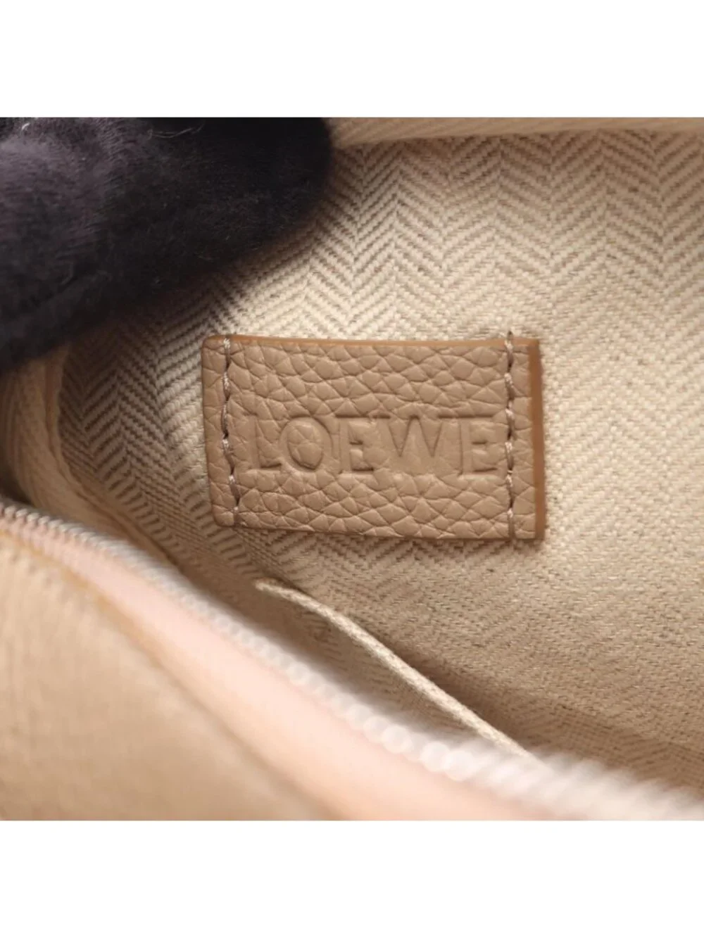Loewe Shoulder Bag Military XS Beige Leather